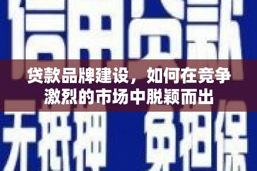 清流贷款品牌建设，如何在竞争激烈的市场中脱颖而出