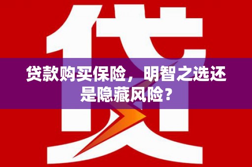 清流贷款购买保险，明智之选还是隐藏风险？