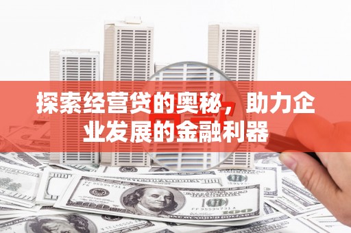 清流探索经营贷的奥秘，助力企业发展的金融利器