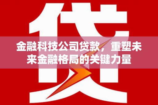 清流金融科技公司贷款，重塑未来金融格局的关键力量