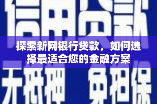 清流探索新网银行贷款，如何选择最适合您的金融方案