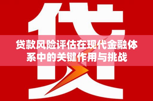 清流贷款风险评估在现代金融体系中的关键作用与挑战