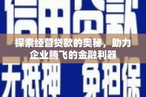 清流探索经营贷款的奥秘，助力企业腾飞的金融利器