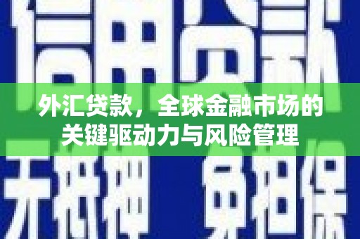 清流外汇贷款，全球金融市场的关键驱动力与风险管理