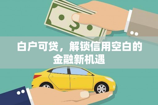 清流白户可贷，解锁信用空白的金融新机遇