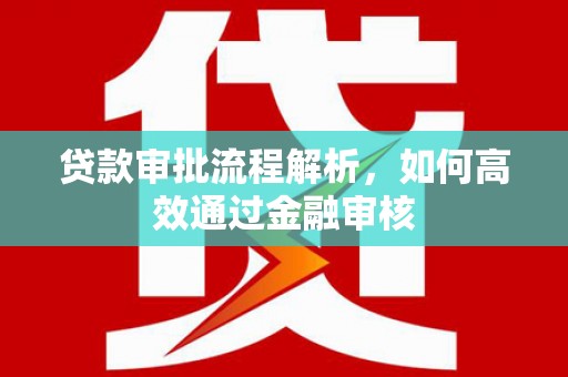 清流贷款审批流程解析，如何高效通过金融审核