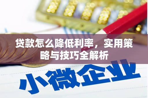 清流贷款怎么降低利率，实用策略与技巧全解析