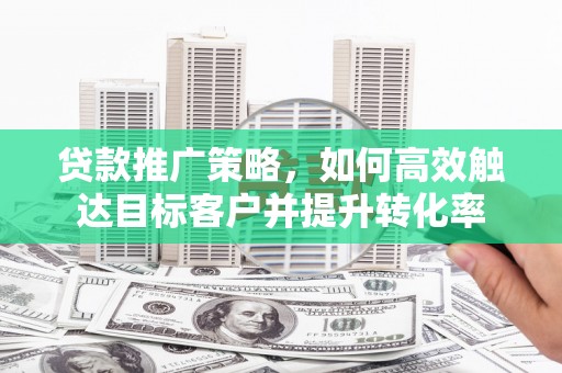 清流贷款推广策略，如何高效触达目标客户并提升转化率