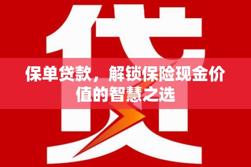 清流保单贷款，解锁保险现金价值的智慧之选
