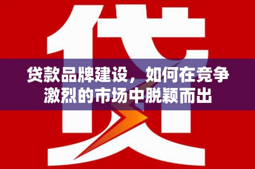 清流贷款品牌建设，如何在竞争激烈的市场中脱颖而出