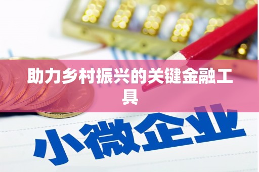 清流助力乡村振兴的关键金融工具