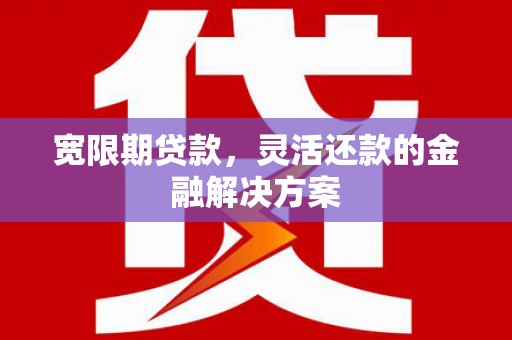 清流宽限期贷款，灵活还款的金融解决方案