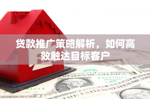 清流贷款推广策略解析，如何高效触达目标客户