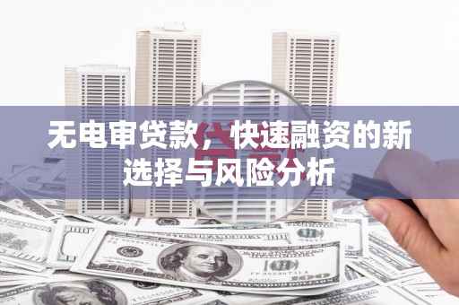 清流无电审贷款，快速融资的新选择与风险分析