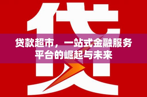 清流贷款超市，一站式金融服务平台的崛起与未来