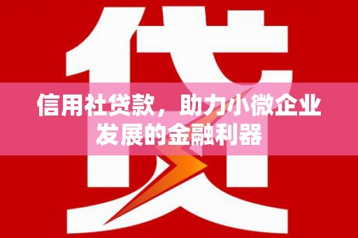 清流信用社贷款，助力小微企业发展的金融利器