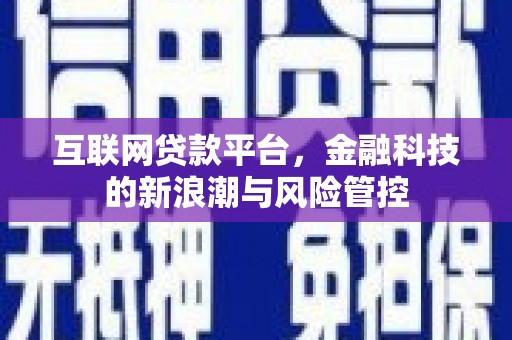清流互联网贷款平台，金融科技的新浪潮与风险管控