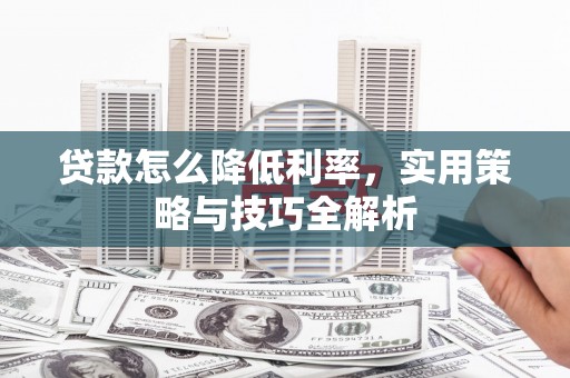 清流贷款怎么降低利率，实用策略与技巧全解析