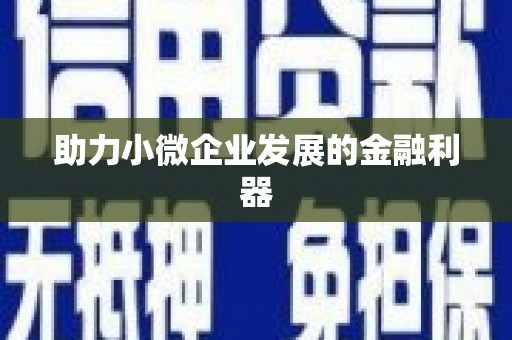 清流助力小微企业发展的金融利器