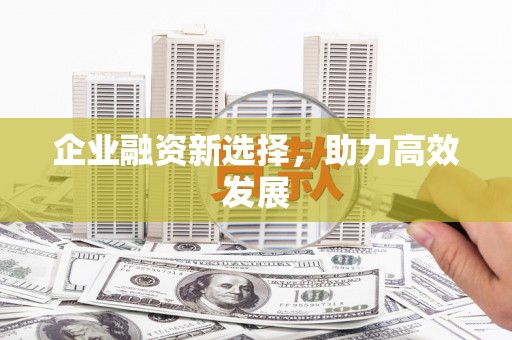 清流企业融资新选择，助力高效发展