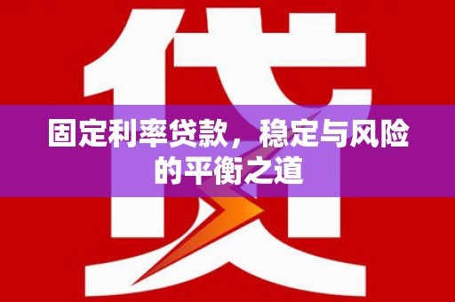 清流固定利率贷款，稳定与风险的平衡之道